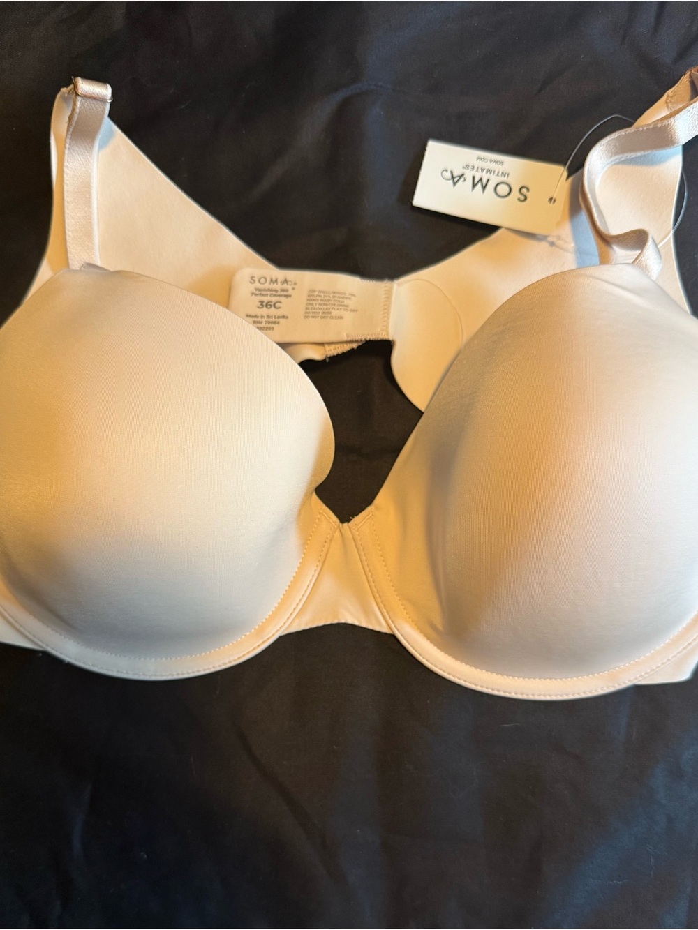 NWT SOMA Vanishing Back Perfect Coverage Bra - Nude 36C